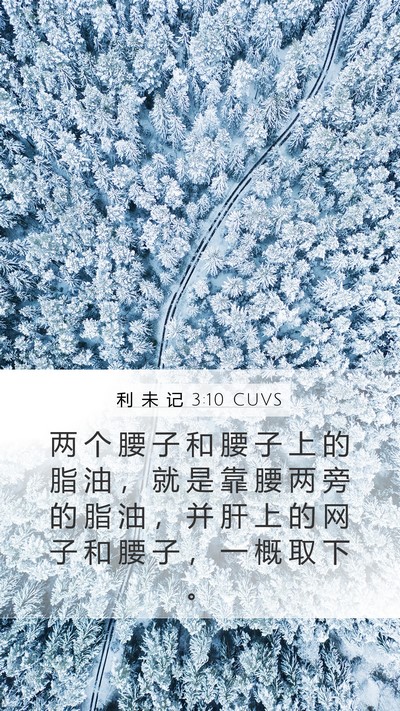 利 未 记 3:10 CUVS Mobile Phone Wallpaper - 两 个 腰 子 和 腰 子 上 的 脂 油 ， - Mobile Bible Verse Wallpaper