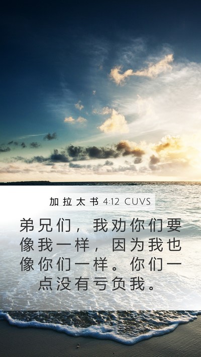 加 拉 太 书 4:12 CUVS Bible Verse Image