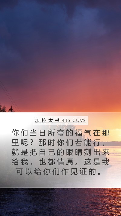 加 拉 太 书 4:15 CUVS Bible Verse Image