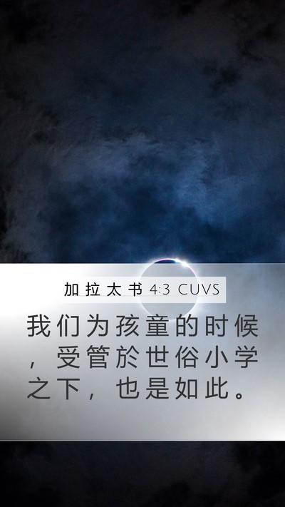 加 拉 太 书 4:3 CUVS Bible Verse Image