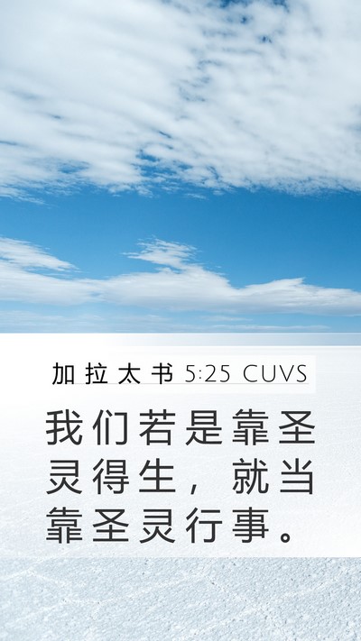 加 拉 太 书 5:25 CUVS Mobile Phone Wallpaper - 我 们 若 是 靠 圣 灵 得 生 ， 就 当 - Mobile Bible Verse Wallpaper