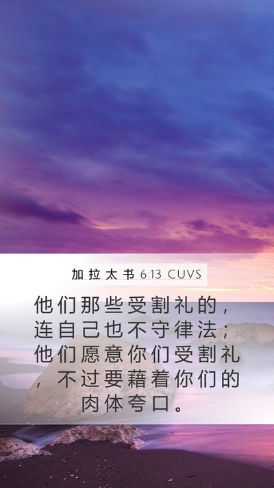 加 拉 太 书 6:13 CUVS Bible Verse Image