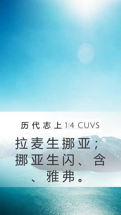 历 代 志 上 1:4 CUVS Bible Verse Image