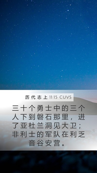 历 代 志 上 11:15 CUVS Bible Verse Image