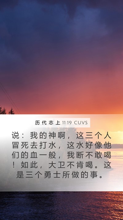 历 代 志 上 11:19 CUVS Bible Verse Image