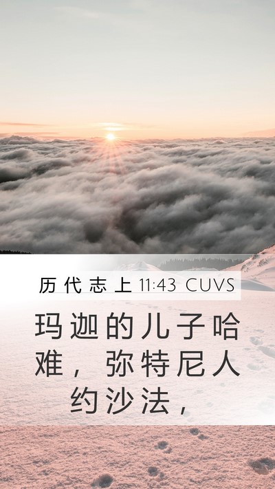 历 代 志 上 11:43 CUVS Mobile Phone Wallpaper - 玛 迦 的 儿 子 哈 难 ， 弥 特 尼 人 - Mobile Bible Verse Wallpaper