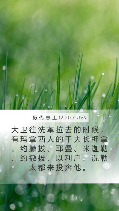 历 代 志 上 12:20 CUVS Bible Verse Image