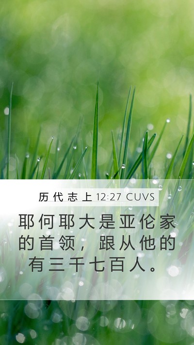 历 代 志 上 12:27 CUVS Bible Verse Image