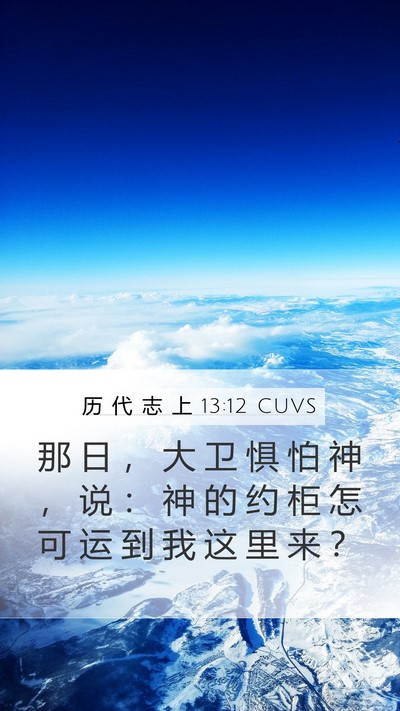 历 代 志 上 13:12 CUVS Mobile Phone Wallpaper - 那 日 ， 大 卫 惧 怕 神 ， 说 ： 神 - Mobile Bible Verse Wallpaper