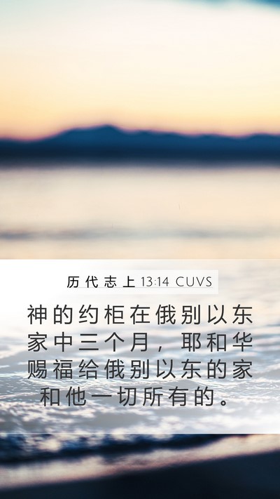 历 代 志 上 13:14 CUVS Bible Verse Image