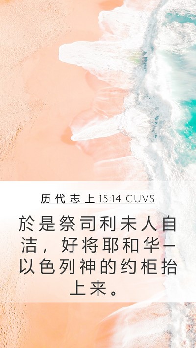历 代 志 上 15:14 CUVS Mobile Phone Wallpaper - 於 是 祭 司 利 未 人 自 洁 ， 好 将 - Mobile Bible Verse Wallpaper