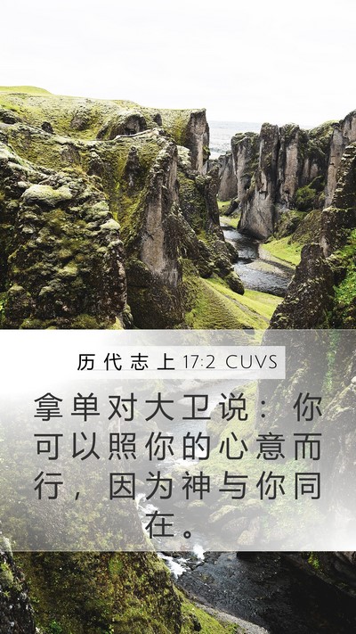 历 代 志 上 17:2 CUVS Mobile Phone Wallpaper - 拿 单 对 大 卫 说 ： 你 可 以 照 你 - Mobile Bible Verse Wallpaper