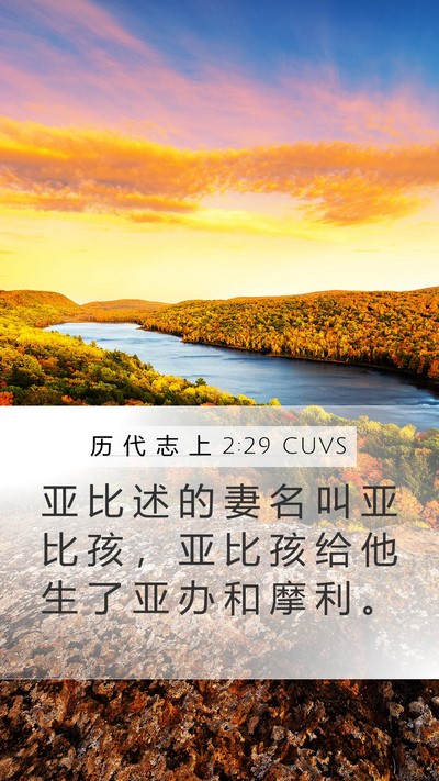 历 代 志 上 2:29 CUVS Mobile Phone Wallpaper - 亚 比 述 的 妻 名 叫 亚 比 孩 ， 亚 - Mobile Bible Verse Wallpaper