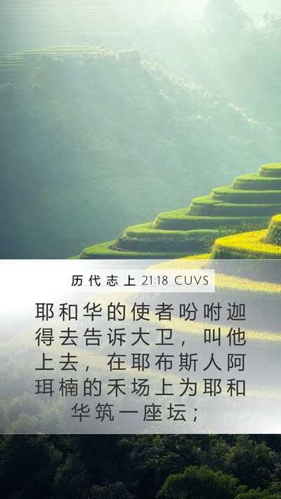 历 代 志 上 21:18 CUVS Bible Verse Image