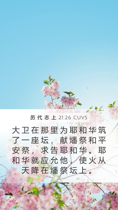 历 代 志 上 21:26 CUVS Bible Verse Image