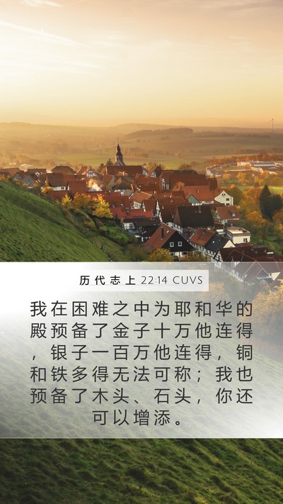 历 代 志 上 22:14 CUVS Bible Verse Image