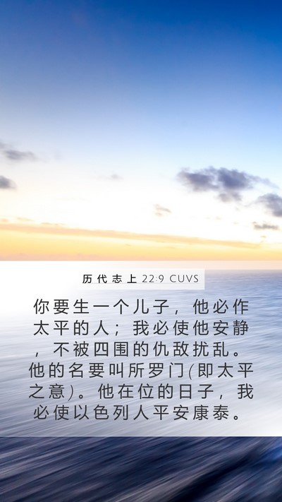 历 代 志 上 22:9 CUVS Bible Verse Image