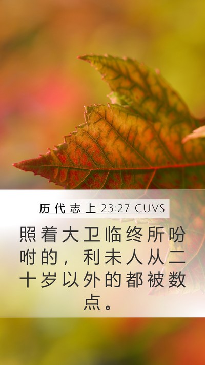 历 代 志 上 23:27 CUVS Bible Verse Image
