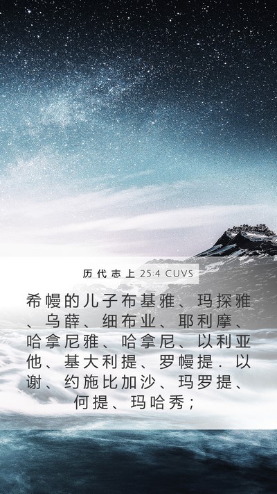 历 代 志 上 25:4 CUVS Bible Verse Image