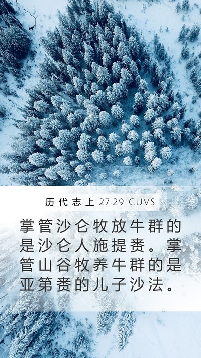 历 代 志 上 27:29 CUVS Bible Verse Image