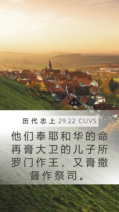 历 代 志 上 29:22 CUVS Bible Verse Image