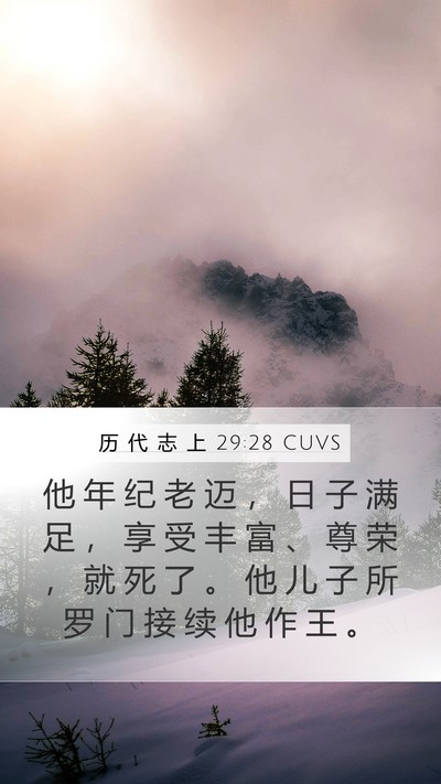 历 代 志 上 29:28 CUVS Bible Verse Image