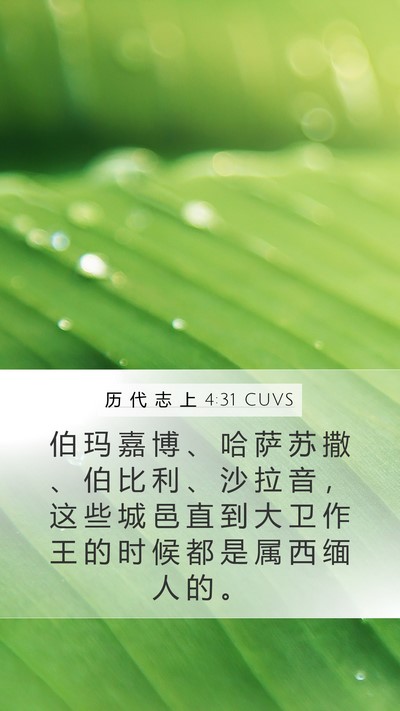 历 代 志 上 4:31 CUVS Bible Verse Image