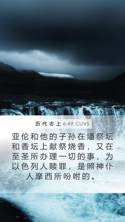 历 代 志 上 6:49 CUVS Bible Verse Image