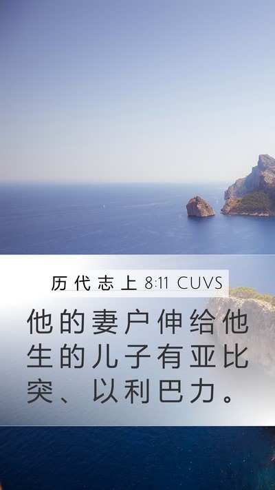 历 代 志 上 8:11 CUVS Mobile Phone Wallpaper - 他 的 妻 户 伸 给 他 生 的 儿 子 有 - Mobile Bible Verse Wallpaper
