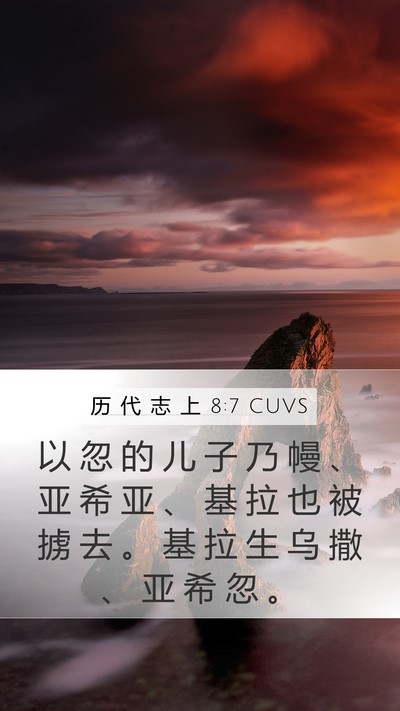 历 代 志 上 8:7 CUVS Mobile Phone Wallpaper - 以 忽 的 儿 子 乃 幔 、 亚 希 亚 、 - Mobile Bible Verse Wallpaper