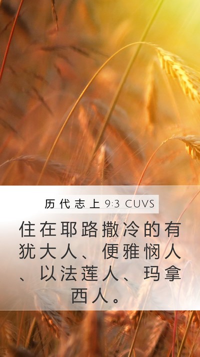 历 代 志 上 9:3 CUVS Bible Verse Image