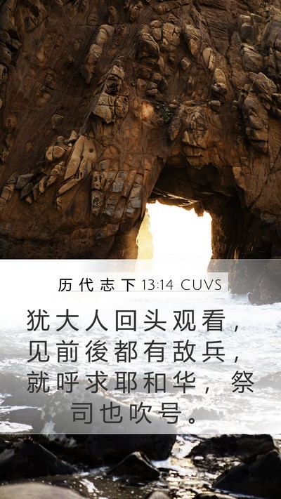 历 代 志 下 13:14 CUVS Bible Verse Image