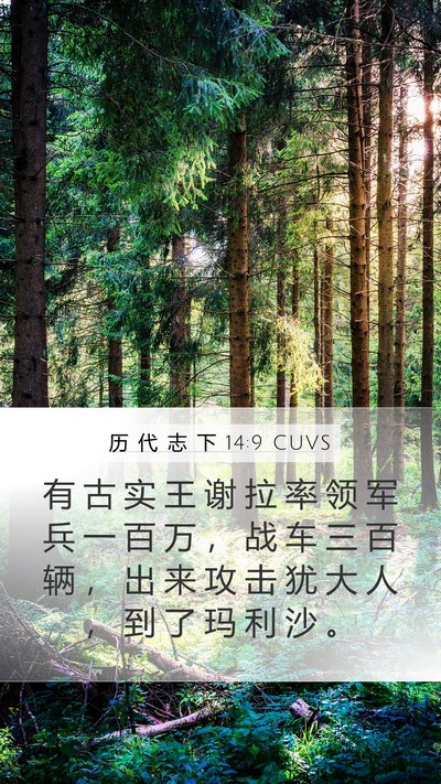 历 代 志 下 14:9 CUVS Bible Verse Image