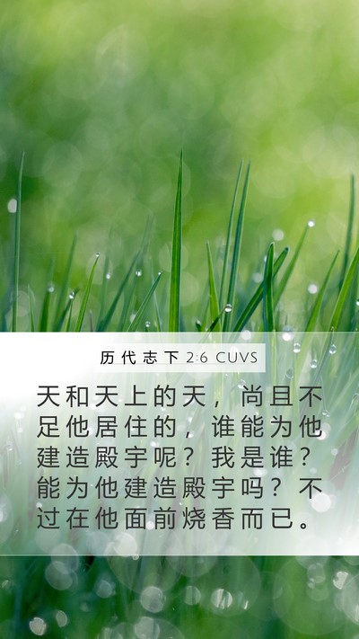 历 代 志 下 2:6 CUVS Bible Verse Image