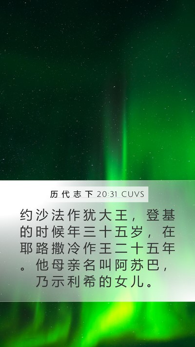 历 代 志 下 20:31 CUVS Bible Verse Image