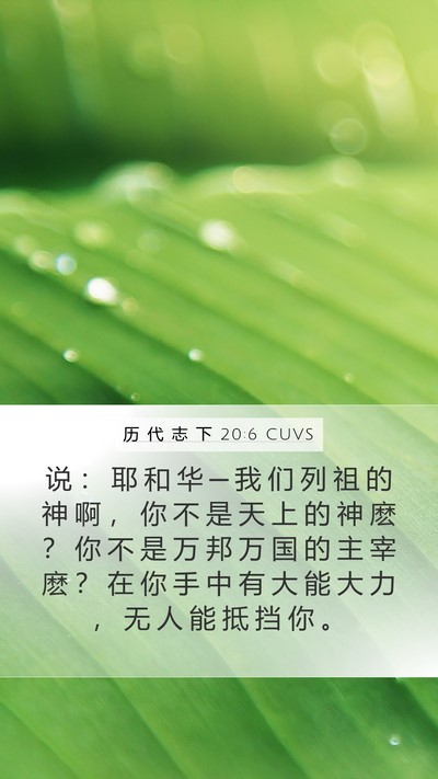 历 代 志 下 20:6 CUVS Bible Verse Image