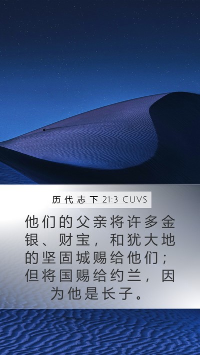 历 代 志 下 21:3 CUVS Bible Verse Image