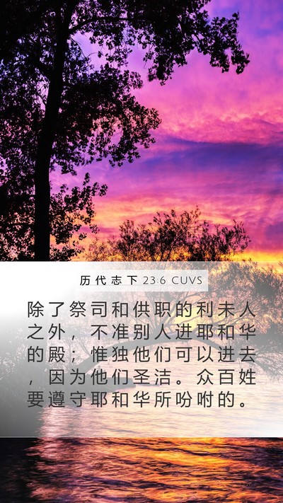 历 代 志 下 23:6 CUVS Bible Verse Image