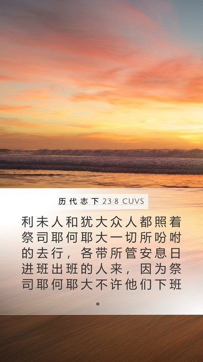 历 代 志 下 23:8 CUVS Bible Verse Image