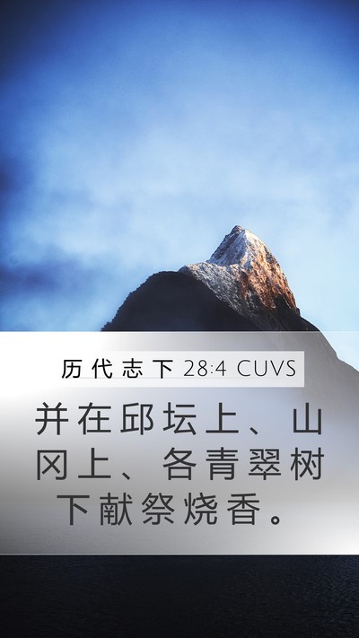 历 代 志 下 28:4 CUVS Bible Verse Image