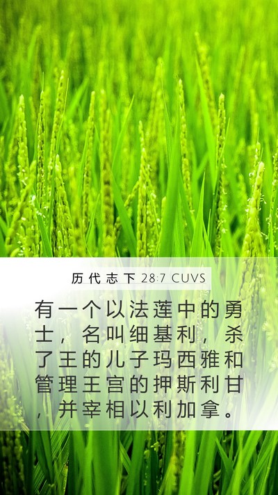 历 代 志 下 28:7 CUVS Bible Verse Image