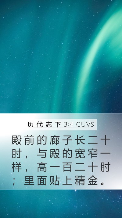 历 代 志 下 3:4 CUVS Bible Verse Image