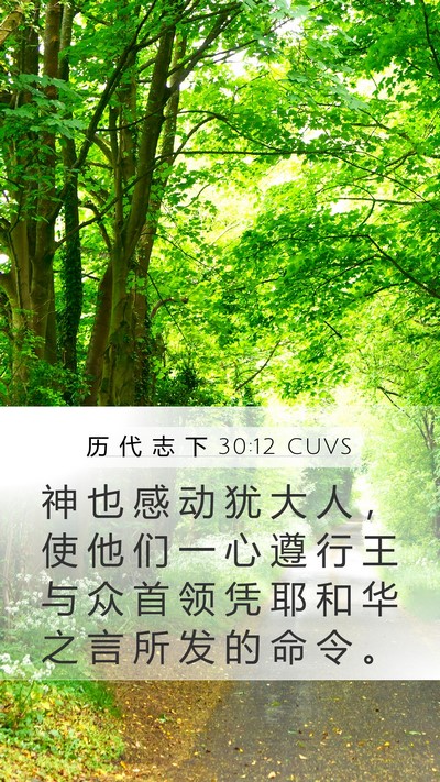 历 代 志 下 30:12 CUVS Bible Verse Image
