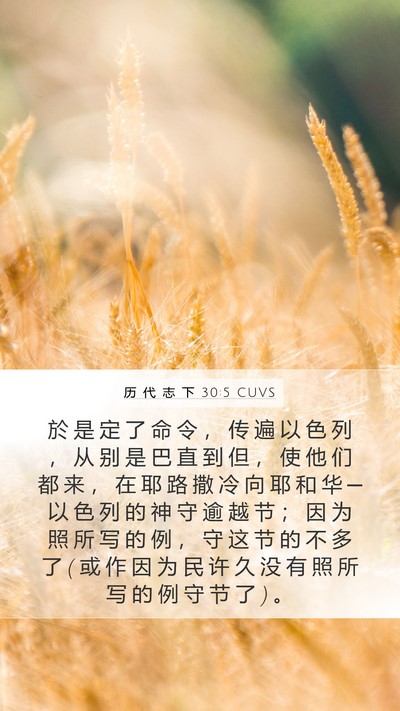 历 代 志 下 30:5 CUVS Bible Verse Image