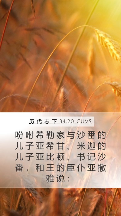 历 代 志 下 34:20 CUVS Bible Verse Image