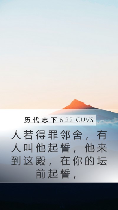 历 代 志 下 6:22 CUVS Bible Verse Image