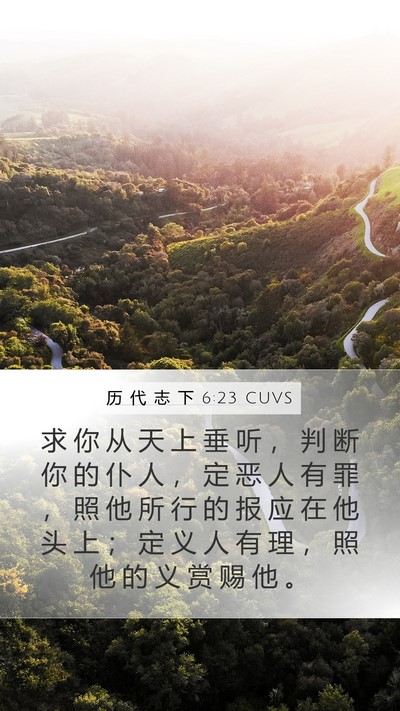 历 代 志 下 6:23 CUVS Bible Verse Image
