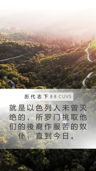 历 代 志 下 8:8 CUVS Mobile Phone Wallpaper - 就 是 以 色 列 人 未 曾 灭 绝 的 ， - Mobile Bible Verse Wallpaper