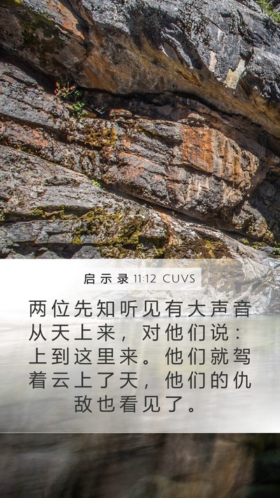 启 示 录 11:12 CUVS Mobile Phone Wallpaper - 两 位 先 知 听 见 有 大 声 音 从 天 - Mobile Bible Verse Wallpaper