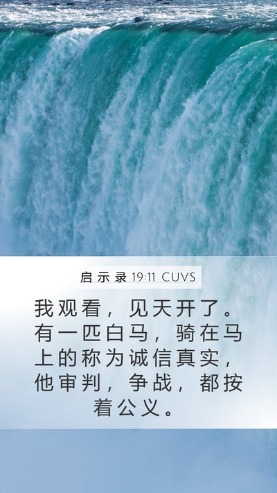启 示 录 19:11 CUVS Bible Verse Image